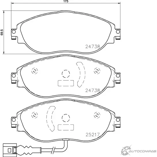 Тормозные колодки, дисковые, комплект MINTEX MDB83814 C4C2 W 1437029109 IPLN8JB изображение 0