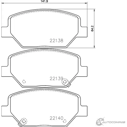 Тормозные колодки, дисковые, комплект MINTEX BDG WI 1437029095 ZZ042K MDB84208 изображение 0