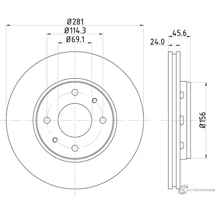 Тормозной диск MINTEX 98200 1004 0 1 MDC1081 98200 1004 831348 изображение 0