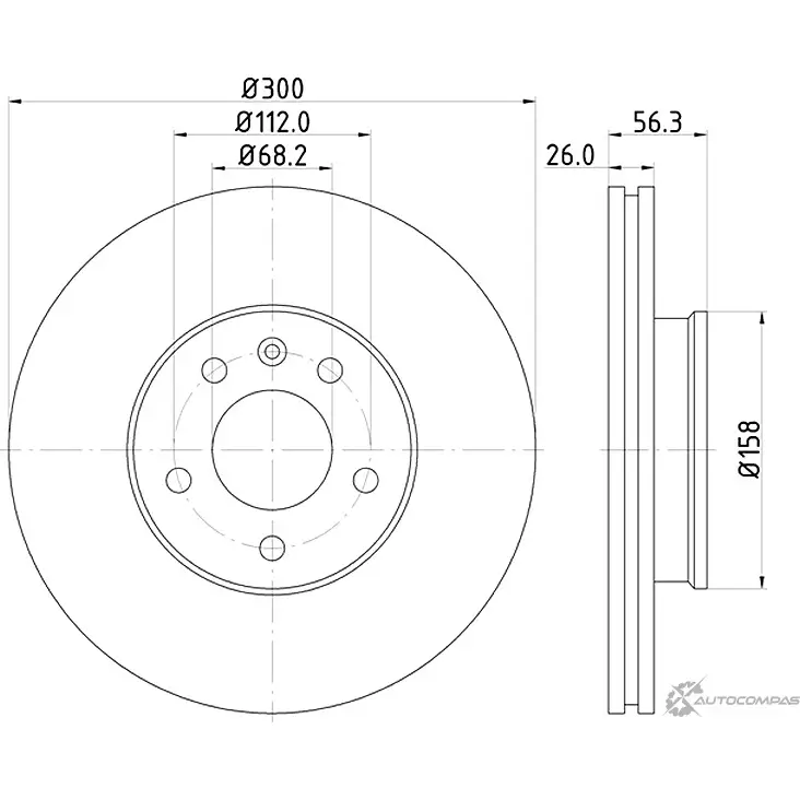 Тормозной диск MINTEX 5028740942591 MDC1542C 1210683683 KZ ZK71 изображение 0