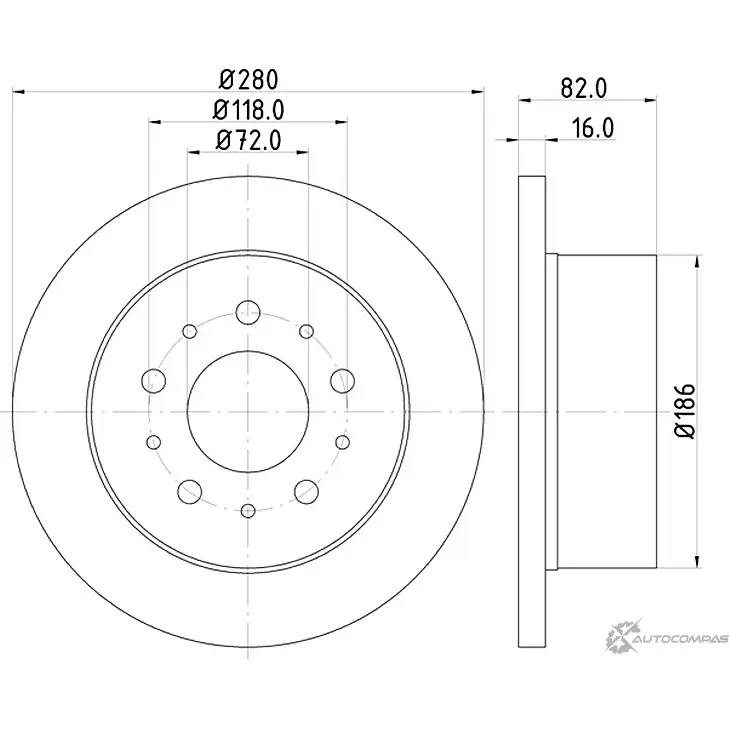 Тормозной диск MINTEX 98200 1161 0 1 831734 98200 1161 MDC1650 изображение 0