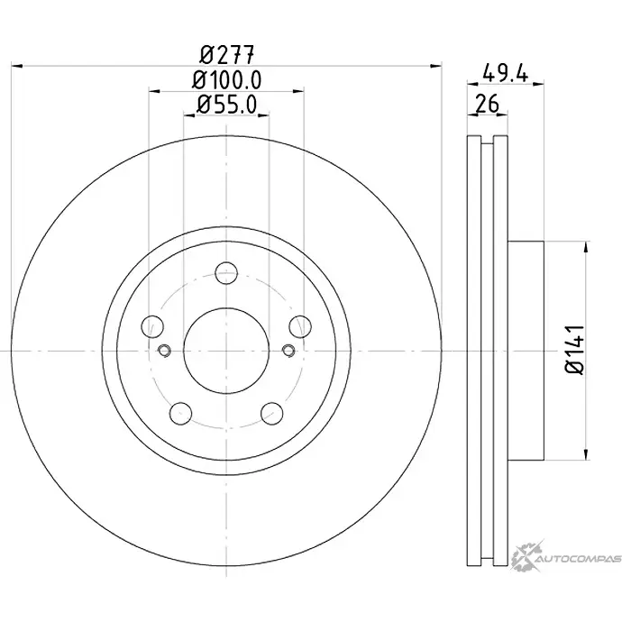 Тормозной диск MINTEX 5028740942553 7B NQL MDC1694C 1210685717 изображение 0
