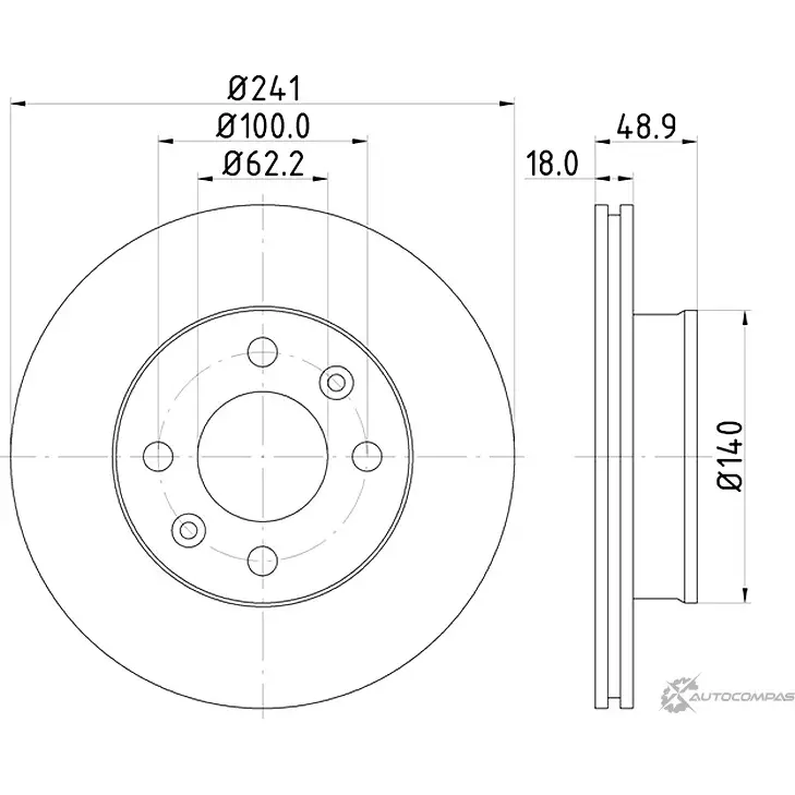 Тормозной диск MINTEX HVE LFP 5028740942454 MDC1725C 1210686051 изображение 0