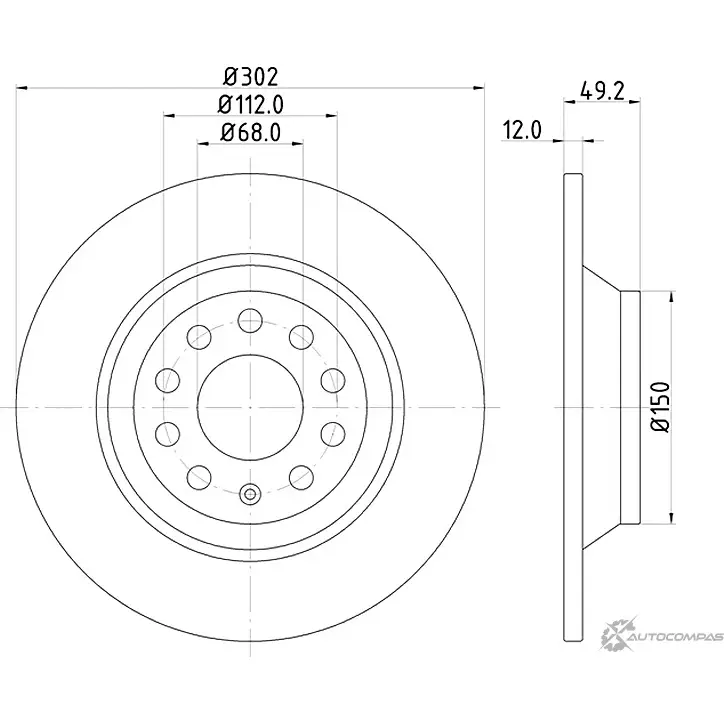 Тормозной диск MINTEX MDC1744C 1210686305 5028740943659 TJKI X изображение 0