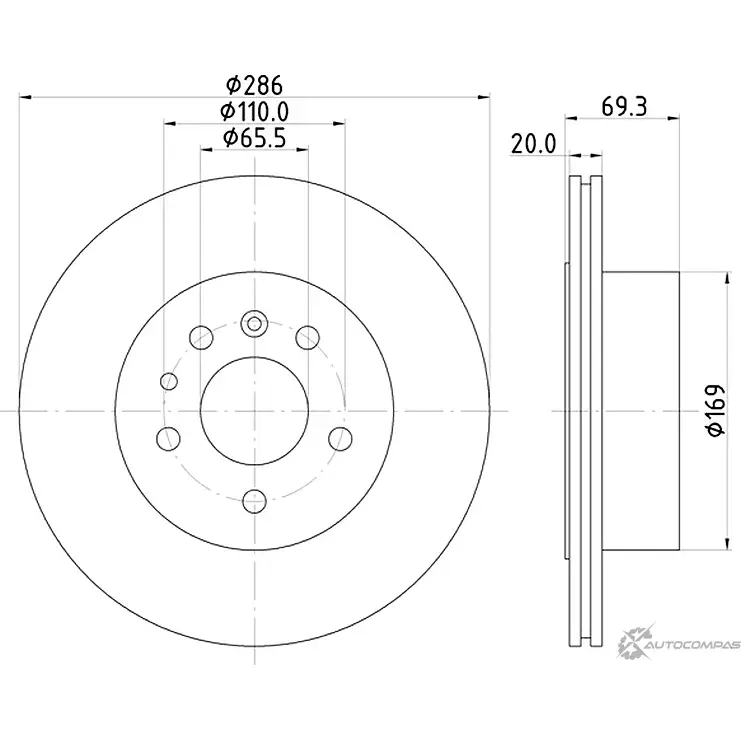 Тормозной диск MINTEX 98200 1449 831825 MDC1747 98200 1449 0 1 изображение 0