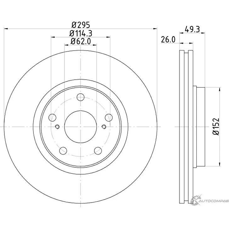 Тормозной диск MINTEX 5028740944939 1210689137 YN LO85 MDC2049C изображение 0