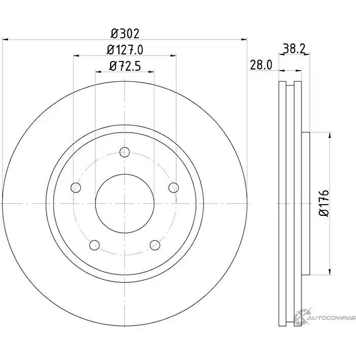 Тормозной диск MINTEX 98200 1815 832129 98200 1815 0 1 MDC2097 изображение 0