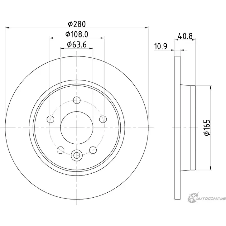 Тормозной диск MINTEX MDC2529C 1210691867 6X IR7 5028740944151 изображение 0