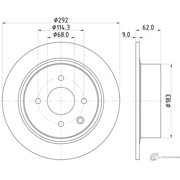 Тормозной диск MINTEX 98200 2343 0 1 832618 98200 2343 MDC2710