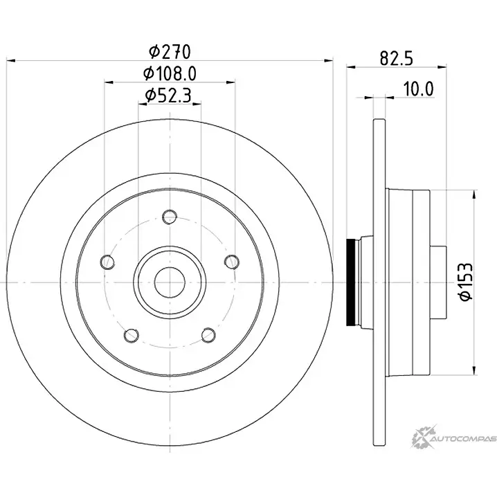 Тормозной диск MINTEX 98200 2372 832630 98200 2372 0 1 MDC2722 изображение 0