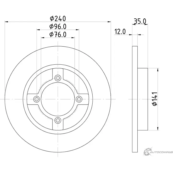Тормозной диск MINTEX MDC355 98200 0293 98200 0293 0 1 832707