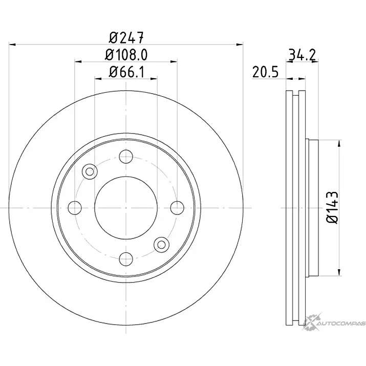 Тормозной диск MINTEX 98200 0431 0 1 98200 0431 MDC532 832784 изображение 0