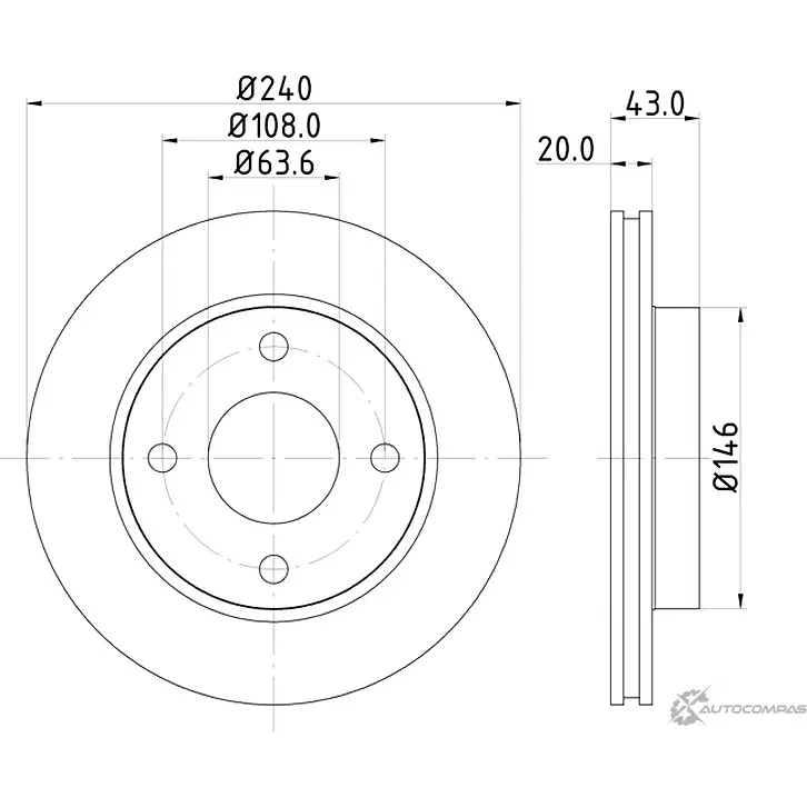 Тормозной диск MINTEX 98200 0510 98200 0510 0 1 832795 MDC579 изображение 0