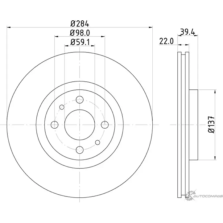 Тормозной диск MINTEX 98200 0552 0 1 98200 0552 MDC808 832943 изображение 0