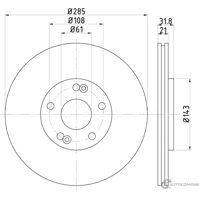 Тормозной диск MINTEX 98200 0686 0 1 98200 0686 833005 MDC872 изображение 0