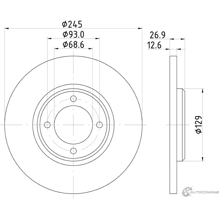 Тормозной диск MINTEX 98200 0082 0 1 MDC93 833049 98200 0082 изображение 0