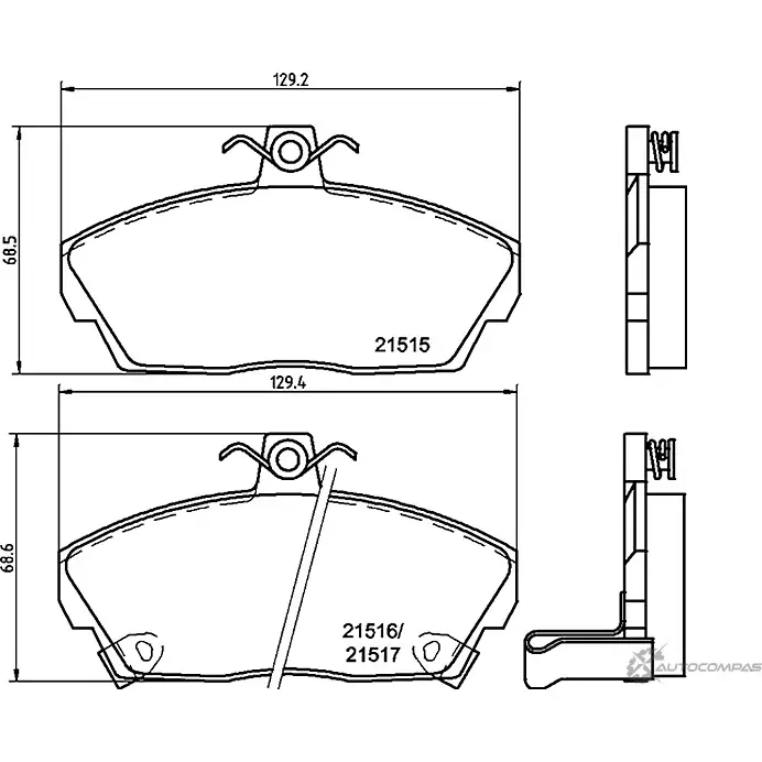 Комплект тормозов, дисковый тормозной механизм BrakeBox, Pad and Disc Kit MINTEX 1193688444 21516 MDK0007 215 15