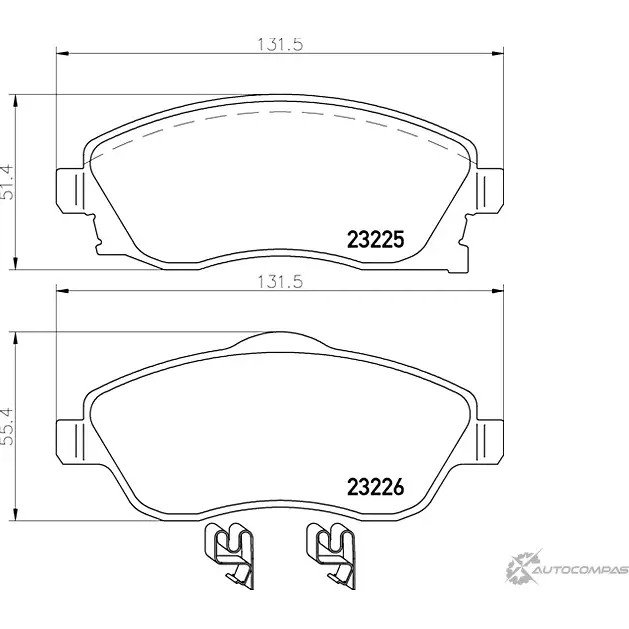 Комплект тормозов, дисковый тормозной механизм BrakeBox, Pad and Disc Kit MINTEX 23226 1193688718 2322 5 MDK0223