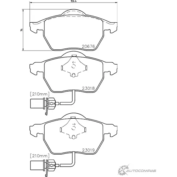 Комплект тормозов, дисковый тормозной механизм BrakeBox, Pad and Disc Kit MINTEX 1193688730 MDK0230 23018 206 76 изображение 0