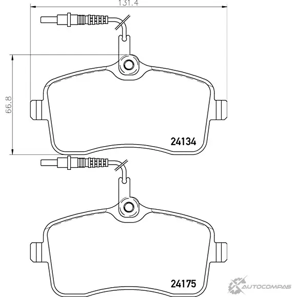 Комплект тормозов, дисковый тормозной механизм BrakeBox, Pad and Disc Kit MINTEX 24 134 MDK0247 1193688760 24175