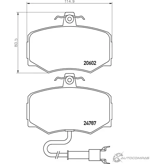 Тормозные колодки дисковые, комплект MINTEX 206 02 833573 24787 MGB461 изображение 0