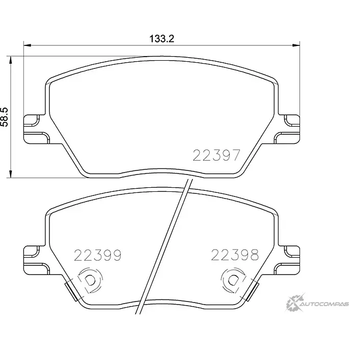 Тормозные колодки, дисковые, комплект PAGID T2560 2239 7 22398 1193397324