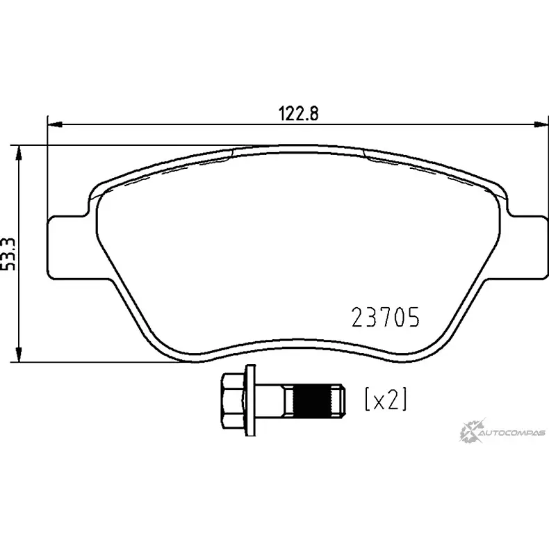 Тормозные колодки, дисковые, комплект PAGID T2631 OJ5OYI8 2 3705 1193397391