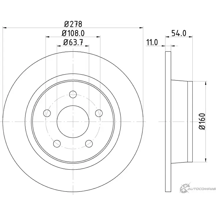 Тормозной диск DON 8TGUKJ D 1223222605 5028740975797 PCD12902 изображение 0