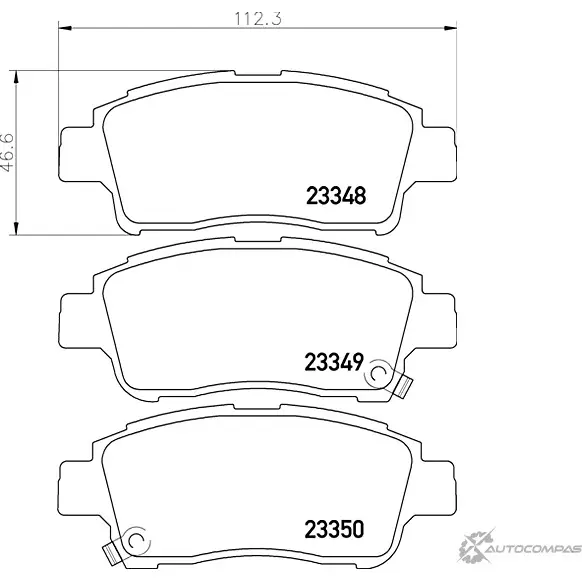 Тормозные колодки дисковые, комплект DON 1194136661 PCP1259 23349 2 3348