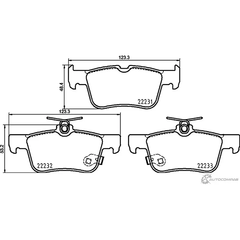 Тормозные колодки дисковые, комплект DON PCP1715 1437030724 Y1BW Q0O
