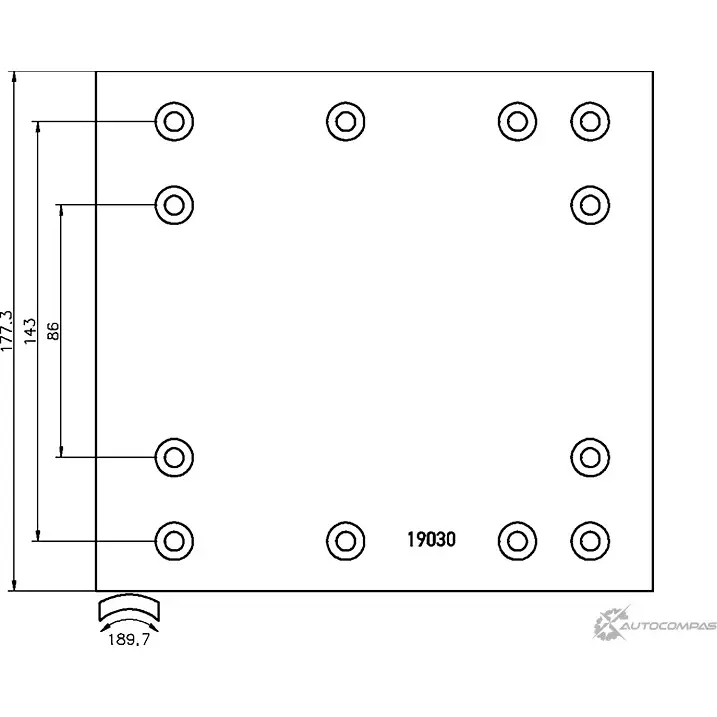 Накладки, башмаки тормозных колодок DON 2285961 19033 RW34351A7329 19 030