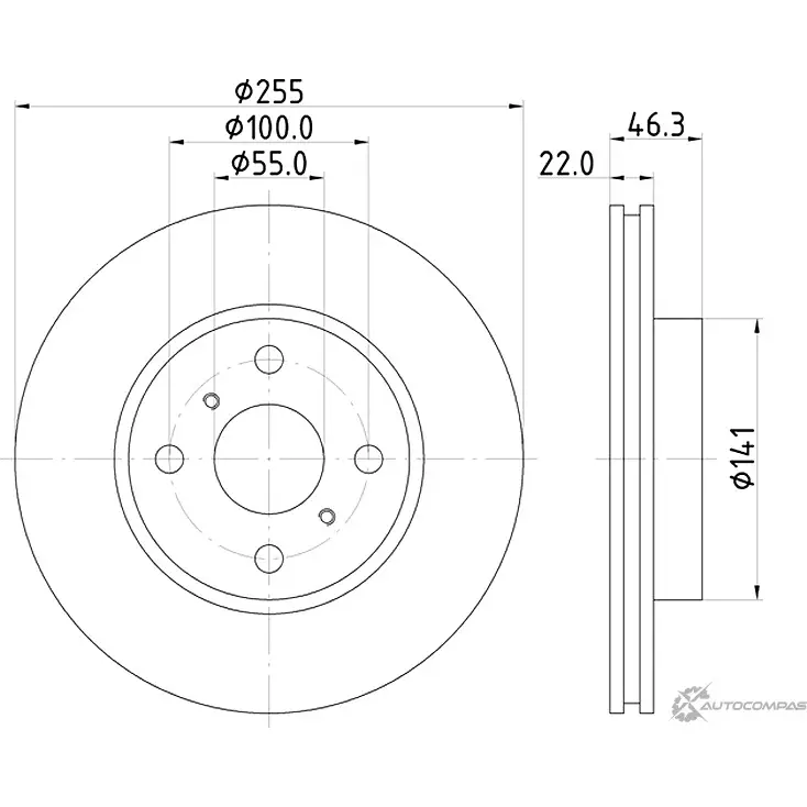 Тормозной диск NISSHINBO KD4U A 4260480930594 1276518695 ND1050K изображение 0