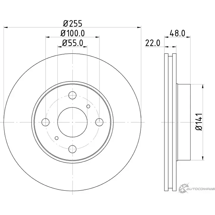 Тормозной диск NISSHINBO KKD CGA0 ND1067K 1276518807 4260480930969 изображение 0