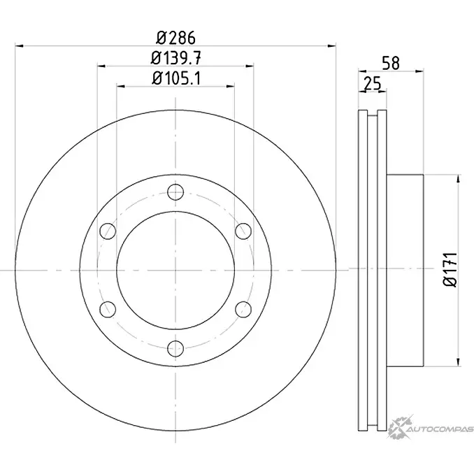 Тормозной диск NISSHINBO 4260480932536 1276518833 R M8EE ND1072K изображение 0