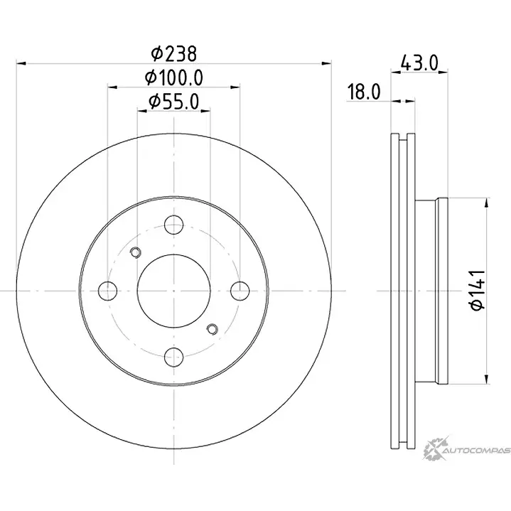 Тормозной диск NISSHINBO 4260480931010 ND1073K B9G 9Q 1276518835 изображение 0