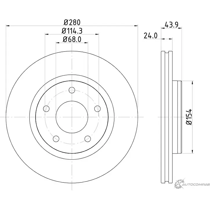 Тормозной диск NISSHINBO 9H1 VCW 1437029856 ND2054K изображение 0