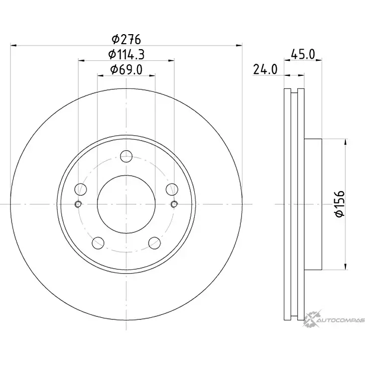 Тормозной диск NISSHINBO ND3046K 1437029862 CL I2P изображение 0