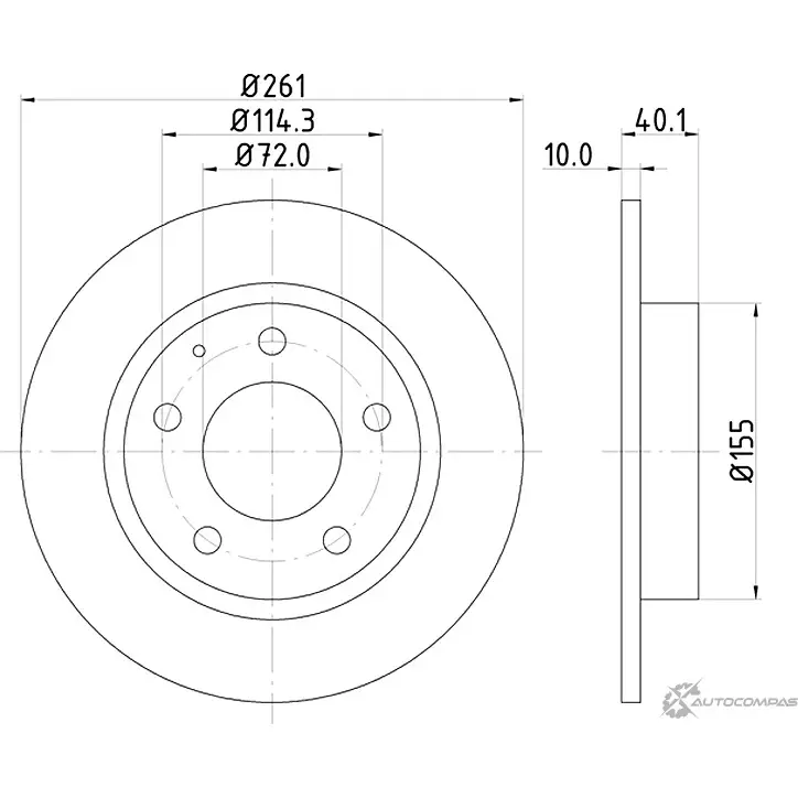 Тормозной диск NISSHINBO 1276519693 V M7A9 ND5006K 4260480931997 изображение 0