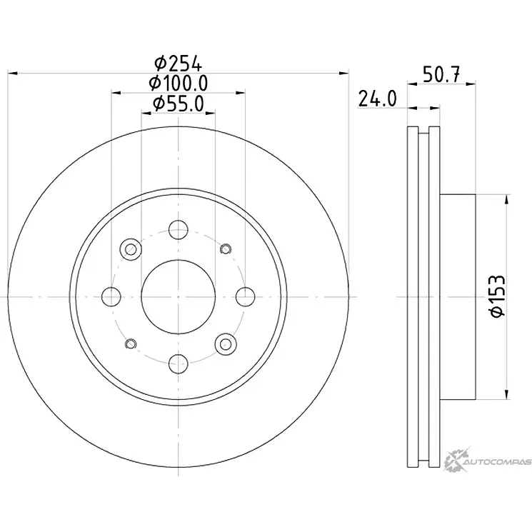 Тормозной диск NISSHINBO ND6022K 4260480931379 1276519983 5BC4 QR