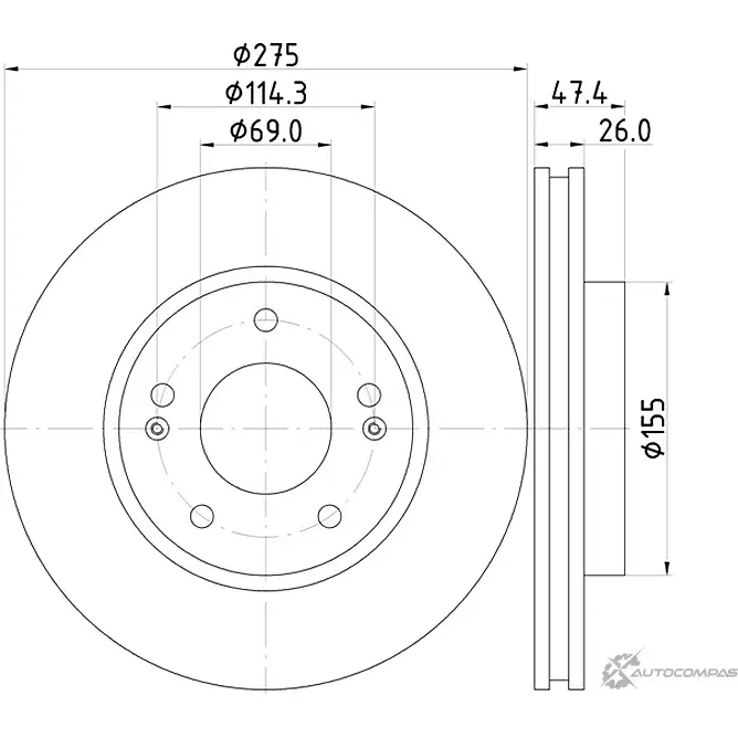 Тормозной диск NISSHINBO Y4 I3CGX 4260480931744 ND6027K 1276520005