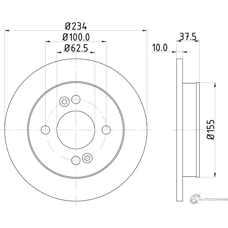 Тормозной диск NISSHINBO 4260480941040 ND6077K 1276520249 IQ L6M33 изображение 0