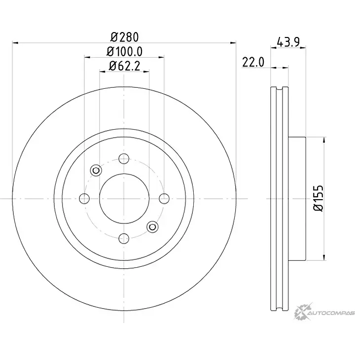 Тормозной диск NISSHINBO ND6098 JE02J TO 1437029879 изображение 0