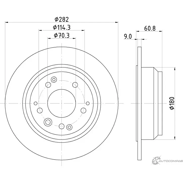 Тормозной диск NISSHINBO 1276520405 4260480931188 ND8001K A6 LB16