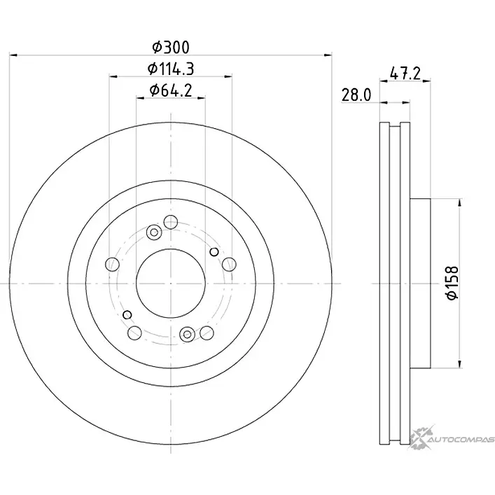 Тормозной диск NISSHINBO ND8014K 4260480931812 NRG LTJI 1276520509