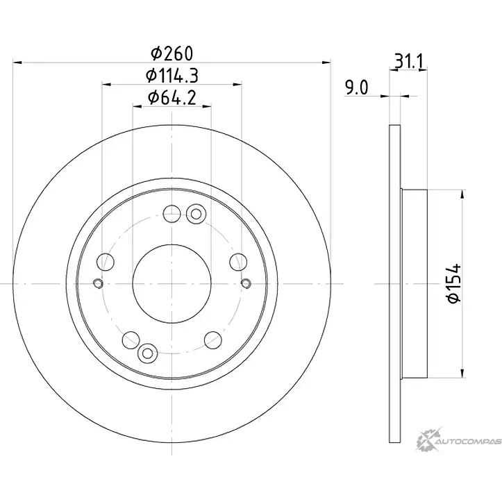 Тормозной диск NISSHINBO F4 YJCJA 1437029821 ND8043K изображение 0