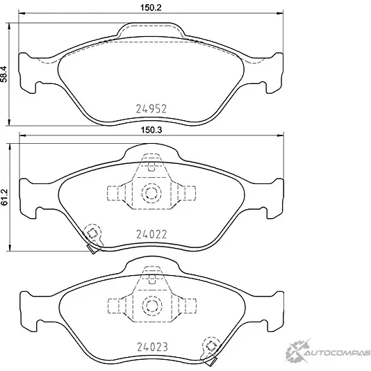 Тормозные колодки дисковые, комплект NISSHINBO J1VAXF W NP1157 1437029596 изображение 0