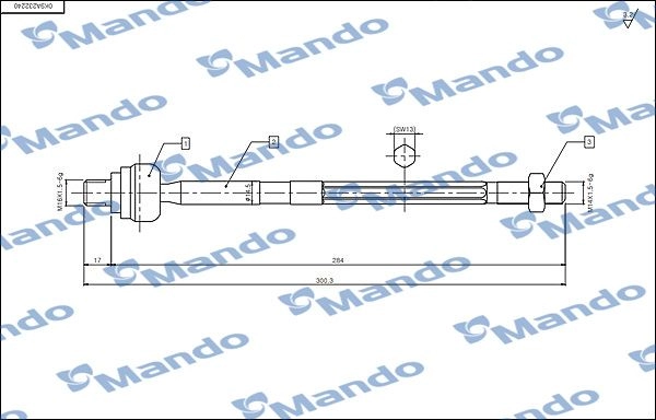 Рулевая тяга MANDO 1439976680 DSA020277 GN U21GR изображение 0