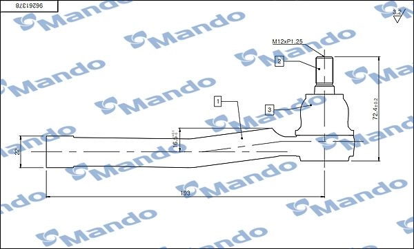Рулевой наконечник MANDO DSA020621 1439970934 K 4FPN изображение 0