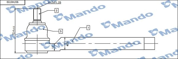 Рулевой наконечник MANDO 1439970935 AFU C3F DSA020622 изображение 0