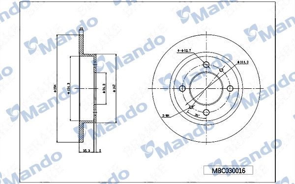 Тормозной диск MANDO MBC030016 CJHL 70O 1439987735